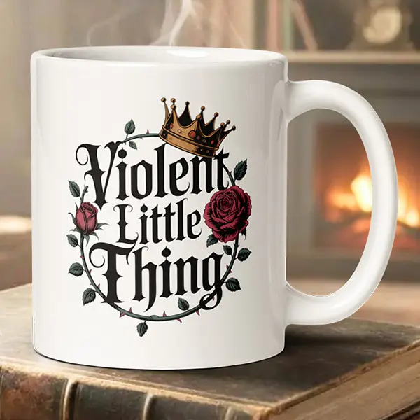 Violent Little Thing Mug | Retro Bookish Coffee Mug | Cute Fantasy Gift | Romantasy Aesthetic Mug | 11oz & 15oz Ceramic