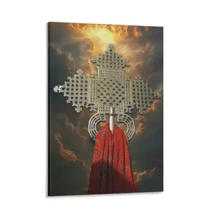 Mesikel Ethiopian Eritrean Orthodox Cross Poster, Religious Wall Art