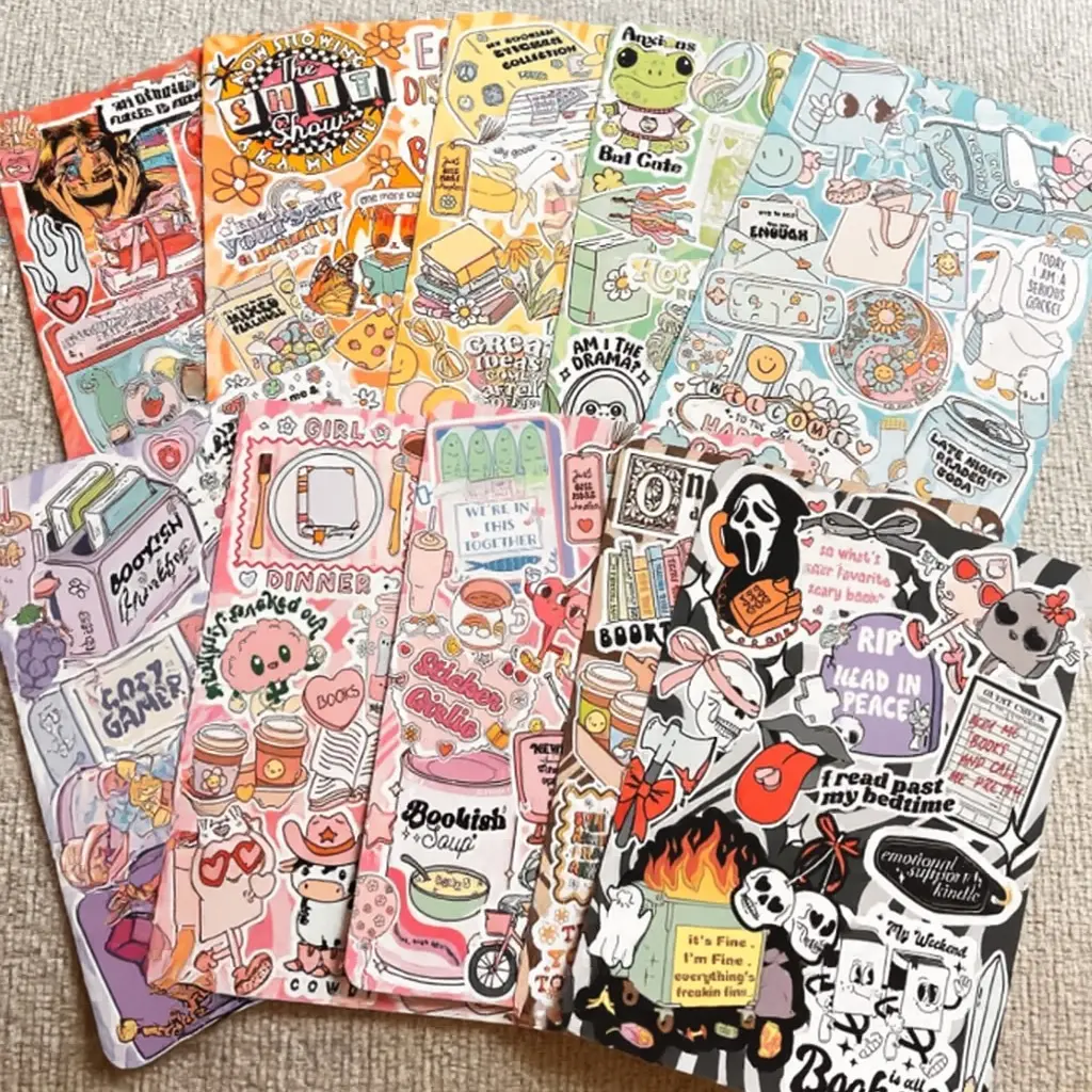 Scrapbook 2.0 Kindle Inserts Cardstock Decorations for Clear Case Colorsoft Oasis and Paperwhite Covers Reading Accessories Set 10 Designs Durable Stylish Gift for Book Lovers Kindle Skins and Inserts