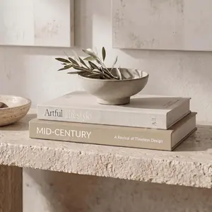 Aesthetic Decorative Books - Set of 2 Stylish Boxes Enhance Your Coffee Table, Bookshelf or Mantel Decor - Beautiful Fake/Faux Books for Modern Home Decoration, Photo Storage and as a Keepsake Box