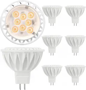 MR16 LED Bulbs 50W Halogen Equivalent Landscape Light Bulbs, 2700K Warm White 5W GU5.3 MR16 12V Spotlight Bulb, Non-Dimmable 38 °   Beam Angle for Landscape, Recessed, Track Lighting 6 Pack
