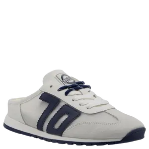 Back 70: VENICE in WHITE NAVY Backless Sneakers