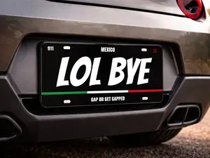 LOL BYE Magnetic License Plate Cover, Fun & Playful Car Accessory, Easy-to-Install Vehicle Decor