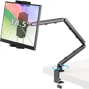 Portable  Stand 15.6", iPad Stand for Desk, Portable  Holder up to 18.5" Holds, Adjustable Desktop Tablet Arm Mount,  iPad Holder for Desk, for 4.9"-12.9" i Pad Pro/Air/Mini