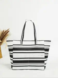 Women's Gingham Pattern Tote Bag, Large Capacity Shoulder Bag for Beach Vacation, Casual Trendy Versatile High-quality Daily Commuting Bag, Girl Fashionable Shopping Bag