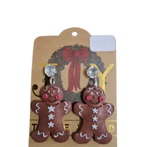 Gingerbread Cookie Earrings - Festive Holiday Accessories