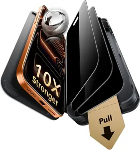 ESR Smartphone Screen Protector Accessories, Corning Glass 3/2 Pack 9H+ Privacy Protection for iPhone 17 Pro Max/17 Pro/17/16 Pro Max/16 Pro/16/15, AR Anti-Reflective, Military Grade Shatterproof, Shockproof, Durable with UltraFit Tray