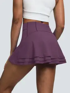 Women’s 3-Layer Pleated A-Line Tennis Skirt, High-Waisted Butt-Lifting Athletic Skort with Pockets, Anti-Chafe & Secure Fit for Yoga & Sports, Lightweight Athletic Skirts