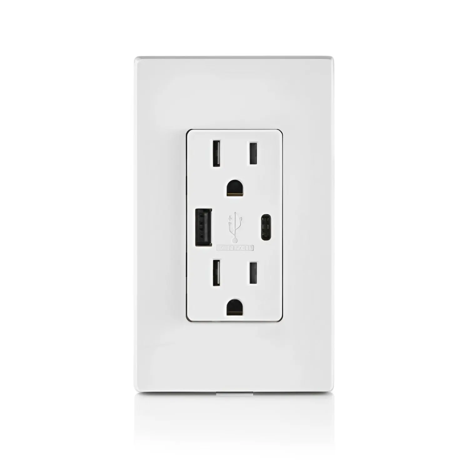 Tamper Resistant Duplex Receptacle, Dual AC & USB-A/USB-C In-Wall Outlet Tamper Resistant Duplex Receptacle, Dual AC & USB-A/USB-C In-Wall Outlet