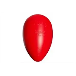 212 MAIN Red Hard Plastic Egg-Shaped Chase Cat Toy - 12" Size, Erratic Roll Feature for Interactive Cat Play