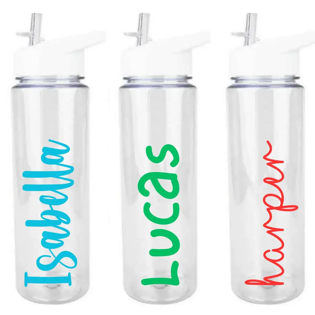 Shelzy's Designs Custom Personalized Water Bottle with Name_Island Love_Clear_25 FL OZ_BPA Free Plastic_Bachelorette Parties_Theme Parties_Birthday Parties_St Patrick's Day Gift Bag Drinkware Straw Peace Tumbler