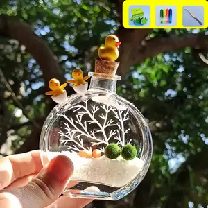 Enchanting Perfume Bottle Marimo Moss Ball - Elegant Live Glass Desk Decor, A Self-Sustaining Micro Habitat for Home & Office, Zen Tabletop Accent for Low Light & Visual Calm (Includes LIVELY Moss Ball Pet)