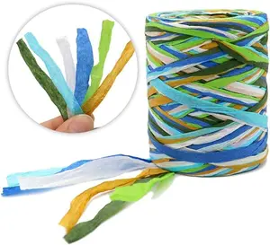 Colored 262 Feet Paper Ribbon,6 Colored Packing Paper String Perfect for Gift Wrapping and DIY Decoration (White)