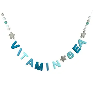 Vitamin Sea Felt Letter Banner - 6 feet long- Summer Decor