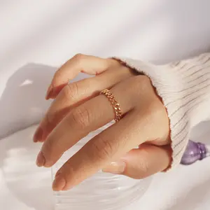 Mother's Day Bold Chain Ring - Permanent Gold Chain, Minimalist Design, Dainty Simple Style, Same-Day Shipping · USA Crafted Perfect Gift