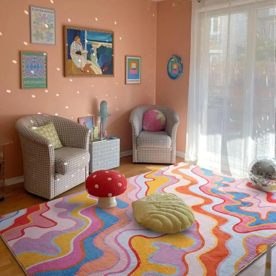 Bowknot Living Room Rug, Fashion Pattern Creative Door Mat, Cute Bedroom Carpet, Soft Office Home Decor Floor Covering, Decorative Mat, Cozy Floor Mat, Cozy Area Rug, Soft Rugs