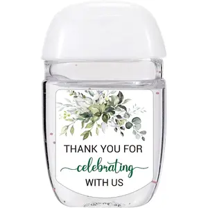 36 Hand Sanitizer Labels Thank You Wedding Favor Stickers, Labels for Weddings, Bridal Showers, Birthdays, Parties,  Showers.