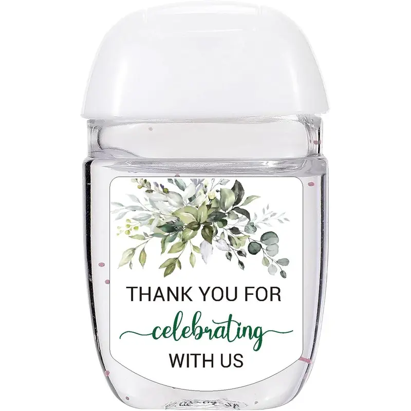 36 Hand Sanitizer Labels Thank You Wedding Favor Stickers, Labels for Weddings, Bridal Showers, Birthdays, Parties,  Showers.