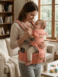 Ainomi 6-in-1 Safety-Certified Front-Facing Baby Harness Carrier, Adjustable Detachable All-Seasons Sling with Hip-Healthy Design, Logo Print, Lumbar Support, Lightweight for Newborns - Ideal for Shopping, Travelling, Harness Carrier Baby Carriers