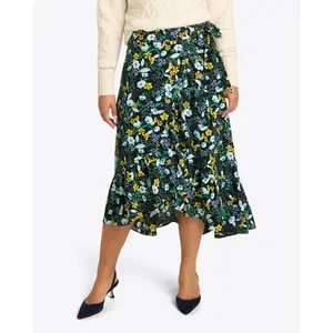 Tie Waist Wrap Skirt in Jasmine Frost
