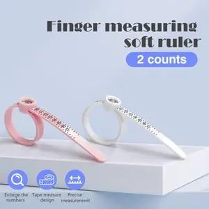 2 Counts Ring Sizer 1-17 Measuring Tool with Magnified Glass, Reusable Finger Size Gauge Jewelry Sizing Tool USA Rings Size