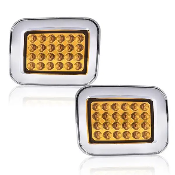 Fit For 2003-2009 Hummer H2 Amber Lens LED Front Turn Signal Light Parking Lamp