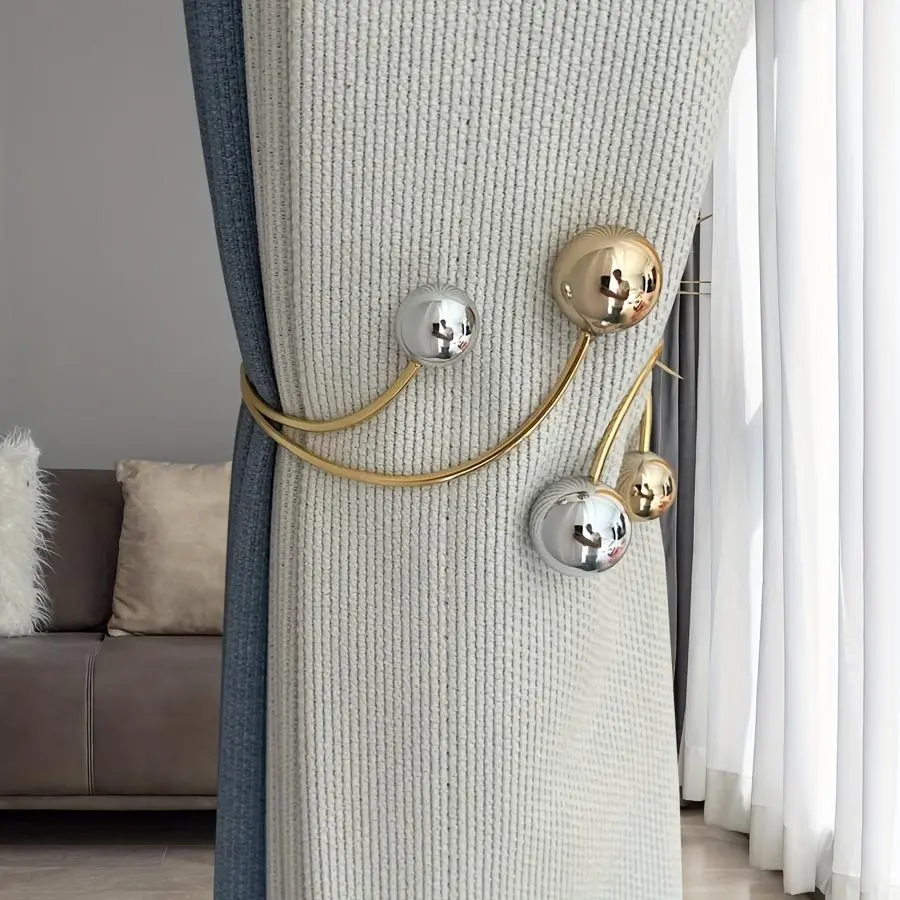2pcs Vintage Alloy Curtain Tiebacks - Scratch-Proof Durable Metal Holdbacks, Drapes Hooks, Home Organizer Supplies for Tie Up Curtains in Bedroom, Living Room, Curtain Hooks For Drapes