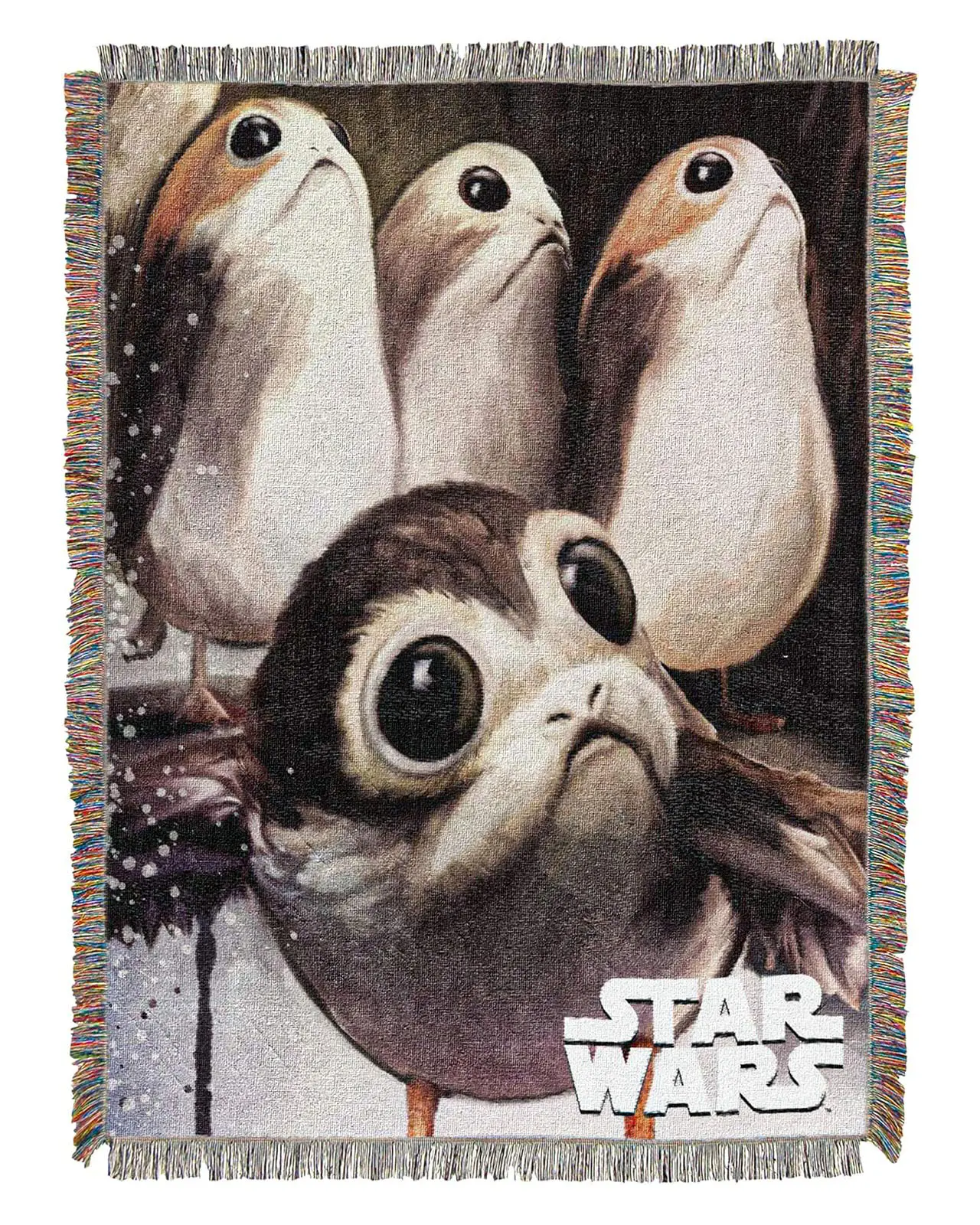 Northwest Star Wars Woven Tapestry Throw Blanket - 48"x60" Decorative Wall Tapestry Wall Hanging for Indoor Room Use, Feed the Porgs