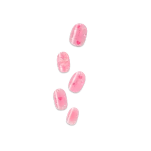 Impress Design No Glue Fake Press On Nails - Cupid Love | 3D & Jewel Design,  Pink, Short, Oval, Manicure
