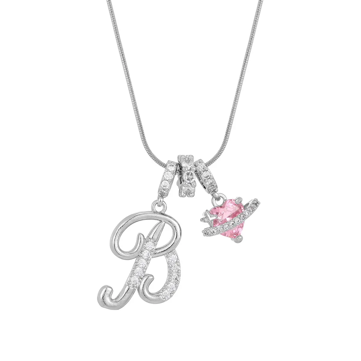 Silver B (Pendant -Snake Bone Chain)