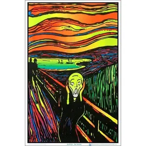The Scream Blacklight Poster 23" x 35": Shrinkwrapped on Cardboard