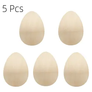5-Pack 8-Inch Wooden Easter Egg Slices, Unpainted Wood Pieces for DIY Crafts, Perfect for Easter Handmade Decorations, Ideal for Creative Projects