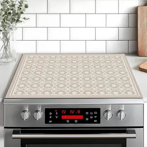 Bohemian Simple Pattern Non-Slip Rubber Grill Mat, Stove Panel Protector, Perfect for Home Kitchen Decor, Multi-Purpose Stove Cover, Kitchenware