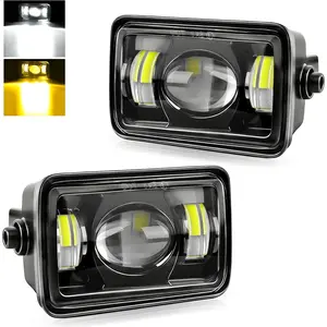 Upgrade Led Fog Lights for 2015 2016 2017 2018 2019 2020 Ford F150 Accessories,60W F-150 Fog Light Assembly Kit, DOT Approved Front Bumper Driving White Amber Light Rectangular Fog Lamps Replacement
