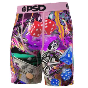 PSD Mens Tuner Drip Boxer Brief - Standard Length 7 Inch Inseam, Moisture-Wicking 4-Way Stretch Fabric