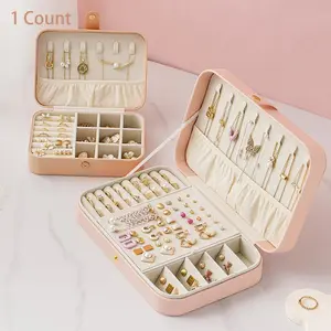 Solid Color Multi-grid Jewelry Storage Box, Multi Compartment Design, 1 Count Large Capacity Jewelry Organizer, Portable Jewelry Storage Box for Outdoor Travel, Travel Essentials