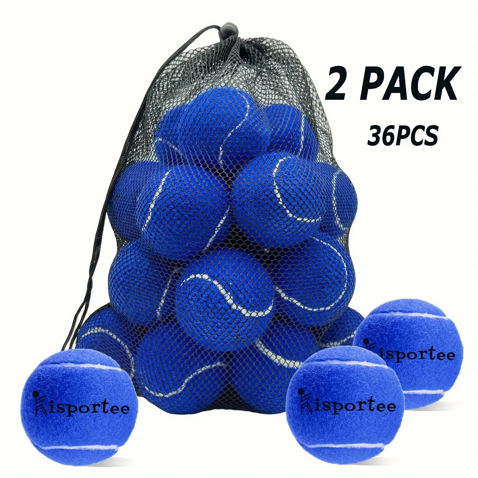 New 36-Pack Advanced Tennis Ball Set - Durable Practice & Dog Play Balls with Enhanced Bounce - Perfect for Beginner Training & On-the-Go Fun, Includes Mesh Storage Bag