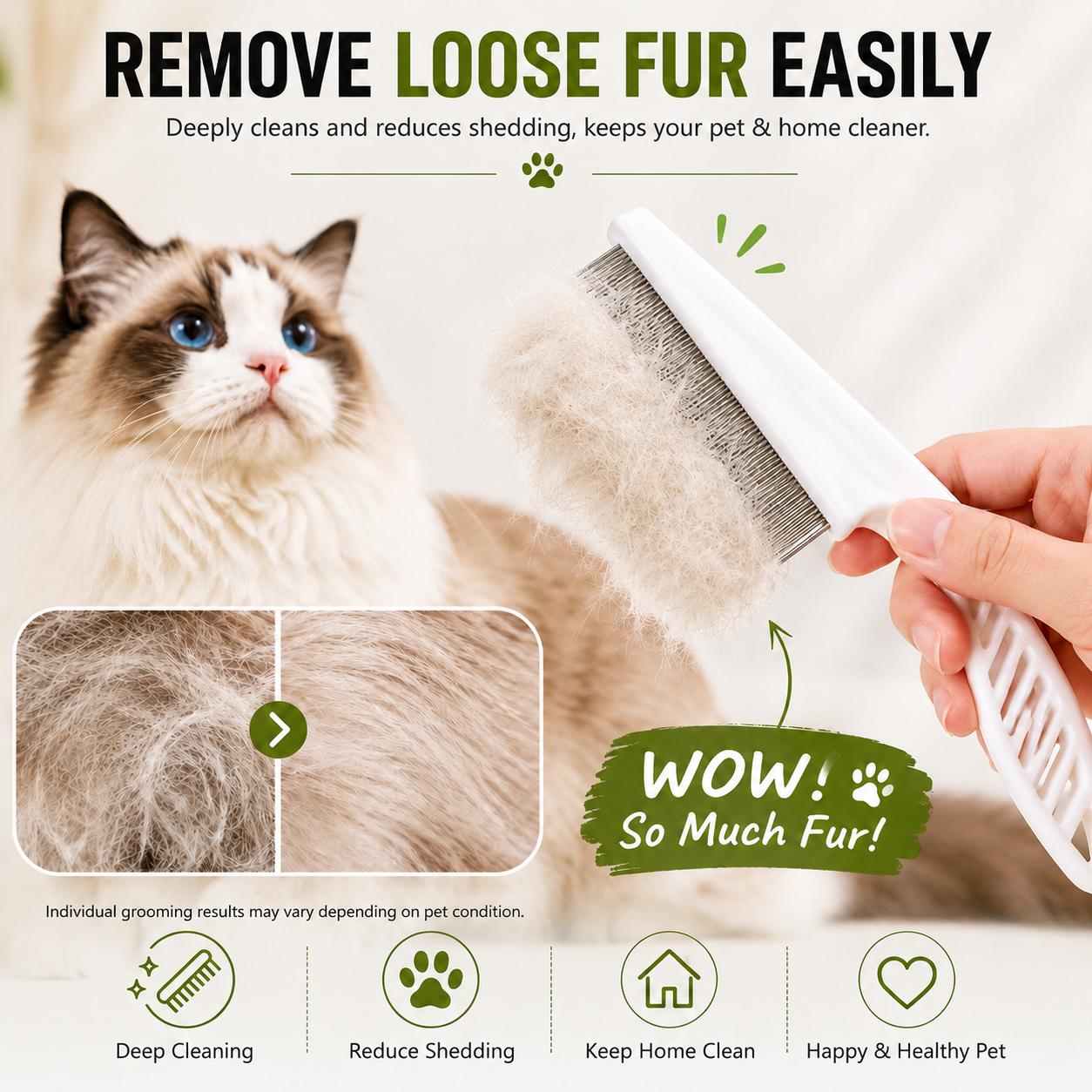 Pet Face Comb Set for Cats & Dogs, Fine Tooth Stainless Steel Grooming Comb, Removes Loose Fur, Flea & Lice Removal Comb, Anti-Shedding, Small & Large Size (2PCS) Pet Face Comb Set for Cats & Dogs, Fine Tooth Stainless Steel Grooming Comb, Removes Loose Fur, Flea & Lice Removal Comb, Anti-Shedding, Small & Large Size (2PCS)
