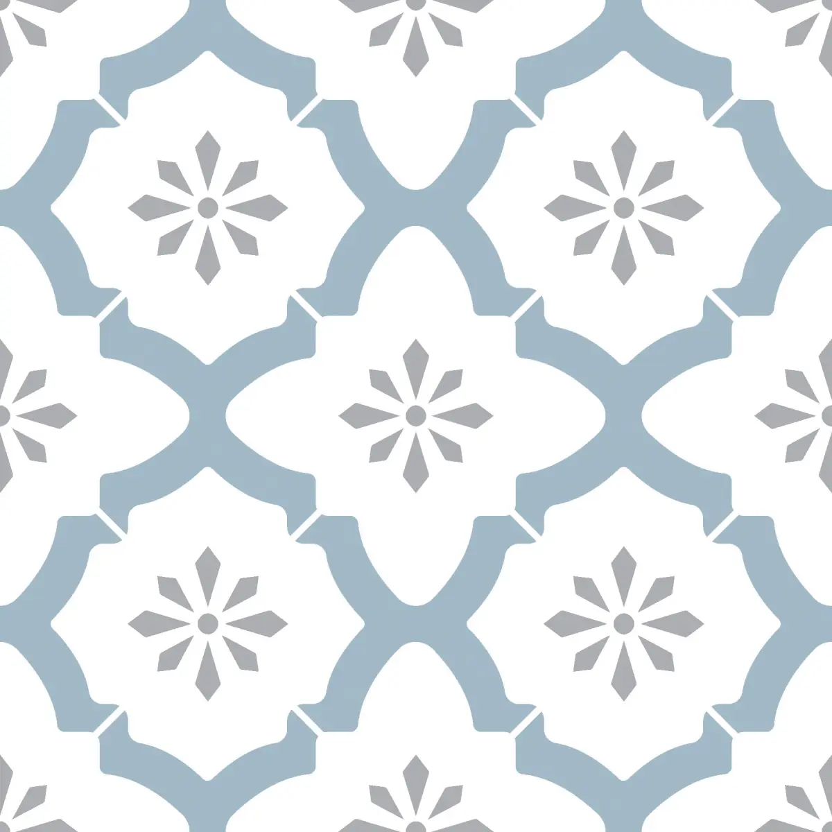 FloorPops FP2943 Alfama Geometric Light Slate Virgin Vinyl Peel & Stick Floor Tiles - 10 Pieces, 12x12 in, 5.75 lbs, Water Resistant, Easy Install, Permanent Adhesive, Indoor Home Improvement Building Supplies