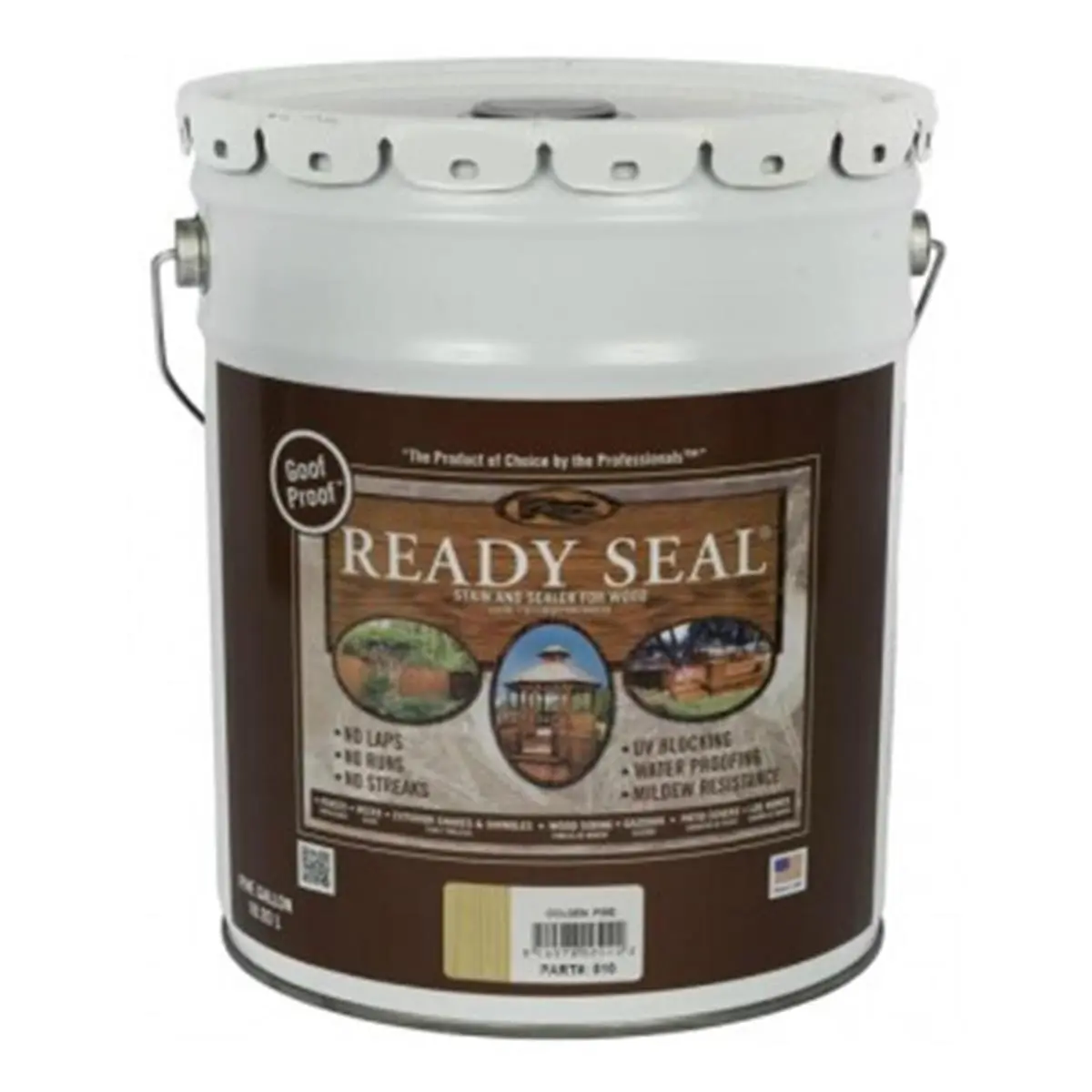 Ready Seal 7966112 5 gal Pail Exterior Wood Stain & Sealer, Golden Pine, 5 Gallon Bucket, 5Gal