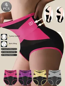 QUASTI High Elasticity Briefs For Girls,  Lifted Buttocks & Abdomen High Waisted Cotton Underwear Skin Friendly & Breathable Underwear  Fashionable & Versatile Back To School Gifts For Girls Shipped Randomly summerwins
