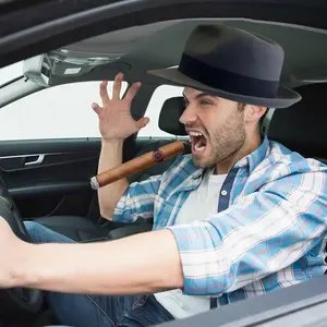 2PCS/1sheets Fedora and Cigar Window Decal, Windshield Sticker, Driving Fake with Fedora Hat and Cigar Car Stickers, Funny Hat and Cigar Sticker for Trucks, Van, Suvs, Racing, Car Decor, Vehicle Exterior Decoration