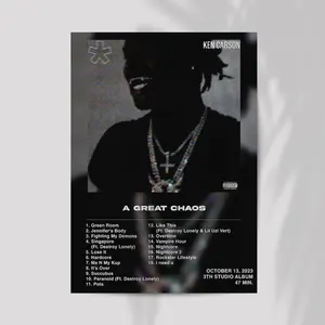 A great Chaos Ken Carson Album Poster, Album Print, Walldecor, Room decor, Opium Poster