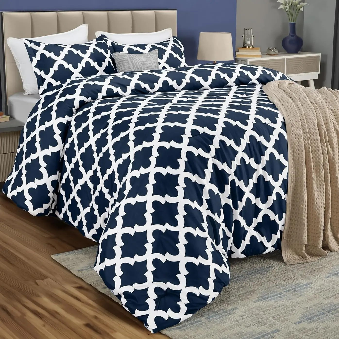 Quatrefoil Navy