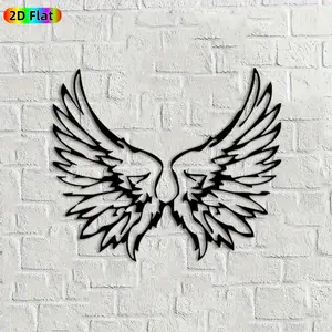 1pc Angel Wings Metal Wall Art, Angel Wings Statue Mural, Ideal Gift for Christmas, New Year, Angel Wings Enthusiasts, Rust-Resistant Metal Wall Decor Wall Sculptures, Perfect for Indoor Wall & Outdoor Fence Angel Wings Enthusiasts