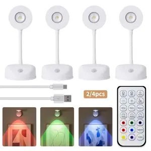 Upgraded 2pcs RGB Motion Sensor Picture Lights for Wall, Wireless Rechargeable Art Lights with Remote & Timer, Dimmable Color Changing LED Lamps for Gallery, Bedroom Decor, Wall Decor, Graduation Gifts