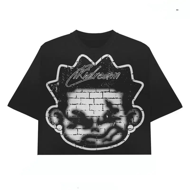 Y2K Style "Face" Vintage T-shirts Graphic For Men Women Kids Family Letter New Streetwear Clothing Harajuku T-shirts Cotton Half Sleeve Tees Tops Tshirts Casual Classic Crewneck DesignTees