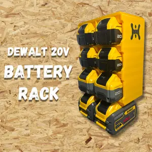 Wall Mount Battery Rack DW 20V Compatible