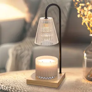 Sheffield Home Glass Candle Warmer Lamp Elegant Candle Warmer for LongLasting Fragrance Sleek Design