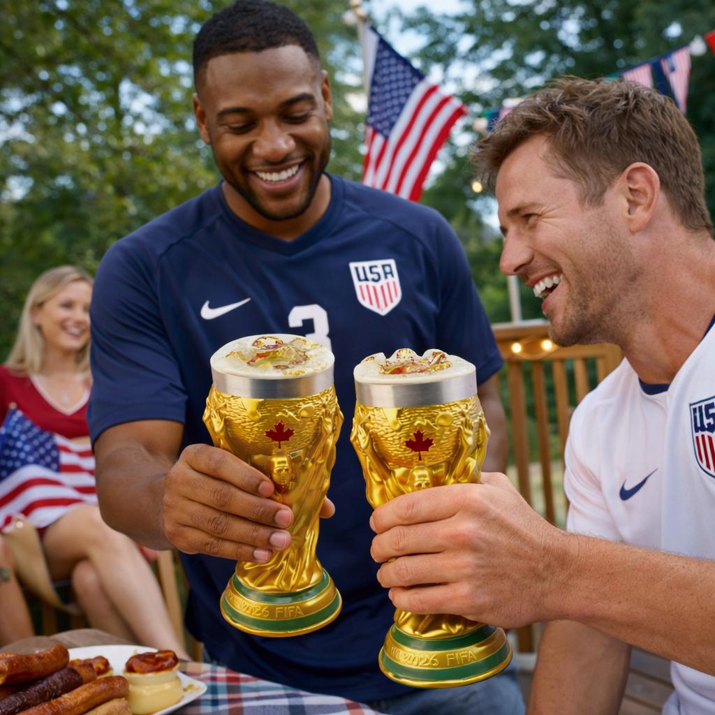 2026 Summer Soccer Trophy Cup | USA-Canada-Mexico Fan Collectible & Decor, Sturdy Trophy Shape
